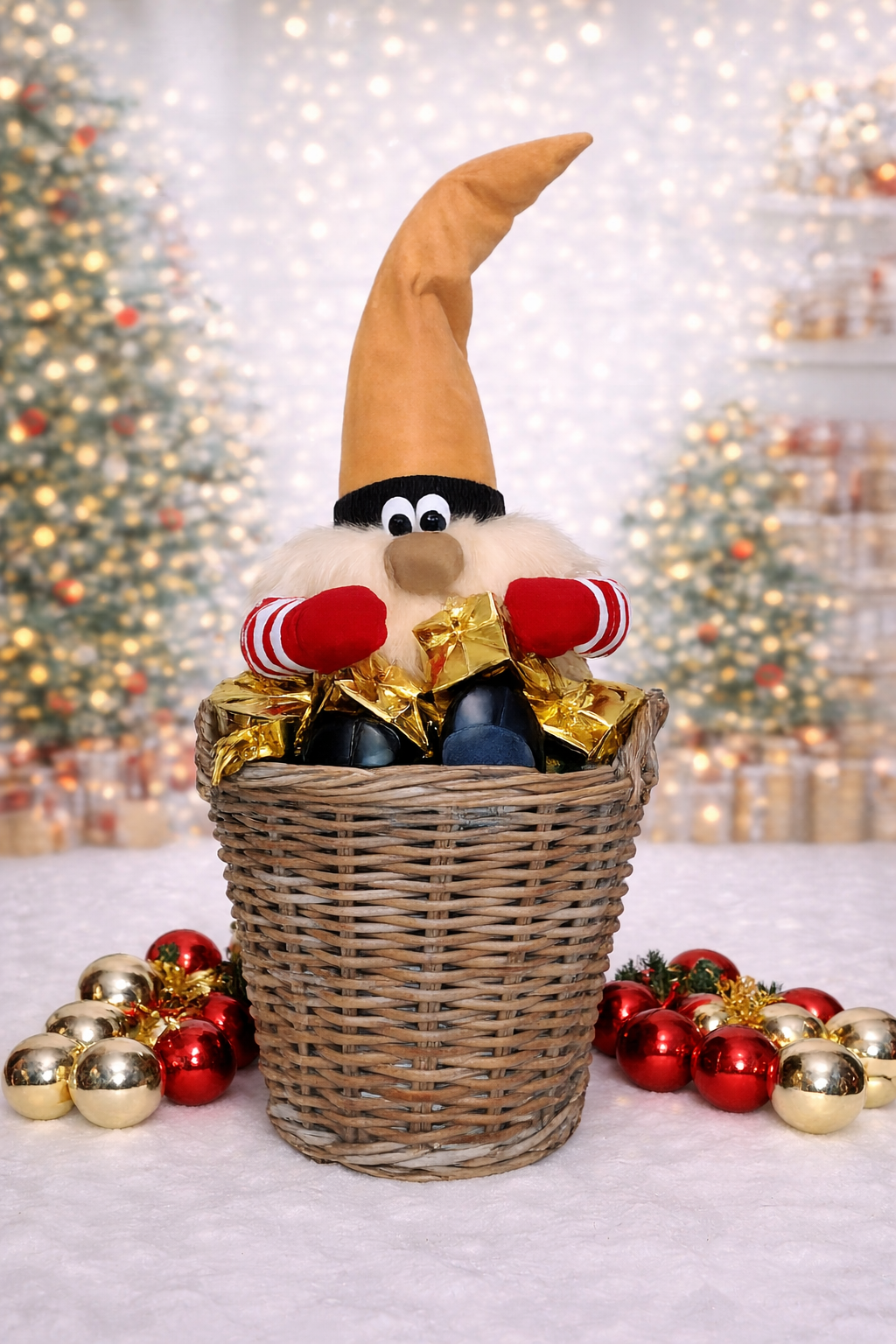 Automate de Noël Gnome Automate Bonnet Jaune-Fabrication Location Automates de Noël