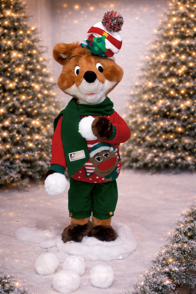 Automates de Noël-Renard Automates-Renard de Noël Automates- Automate Cartoons-Peluche Renard Cartoons Automates